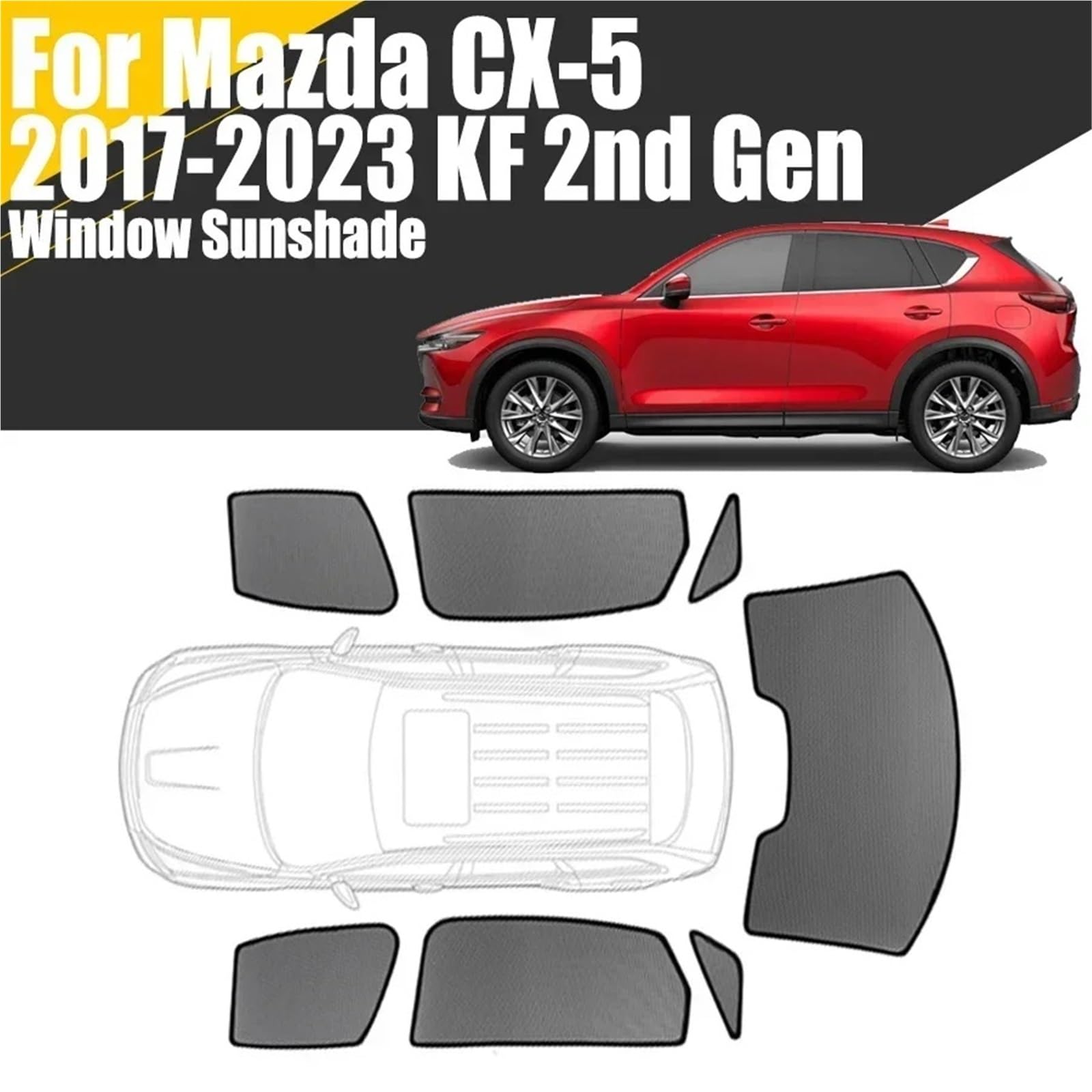 Do CX-5 Do KF 2017-2023 2. generacji CX5 Siatka kurtynowa Rama przedniej szyby Niestandardowe magnetyczne Boczna osłona przeciwsłoneczna