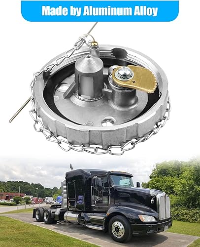 Miniatura 2 de ULZOZN Tapa de combustible diésel con bloqueo para rosca de campo de 3 12 pulgadas, 5.5 TPI ventilado para semirremolques tanque de combustible con