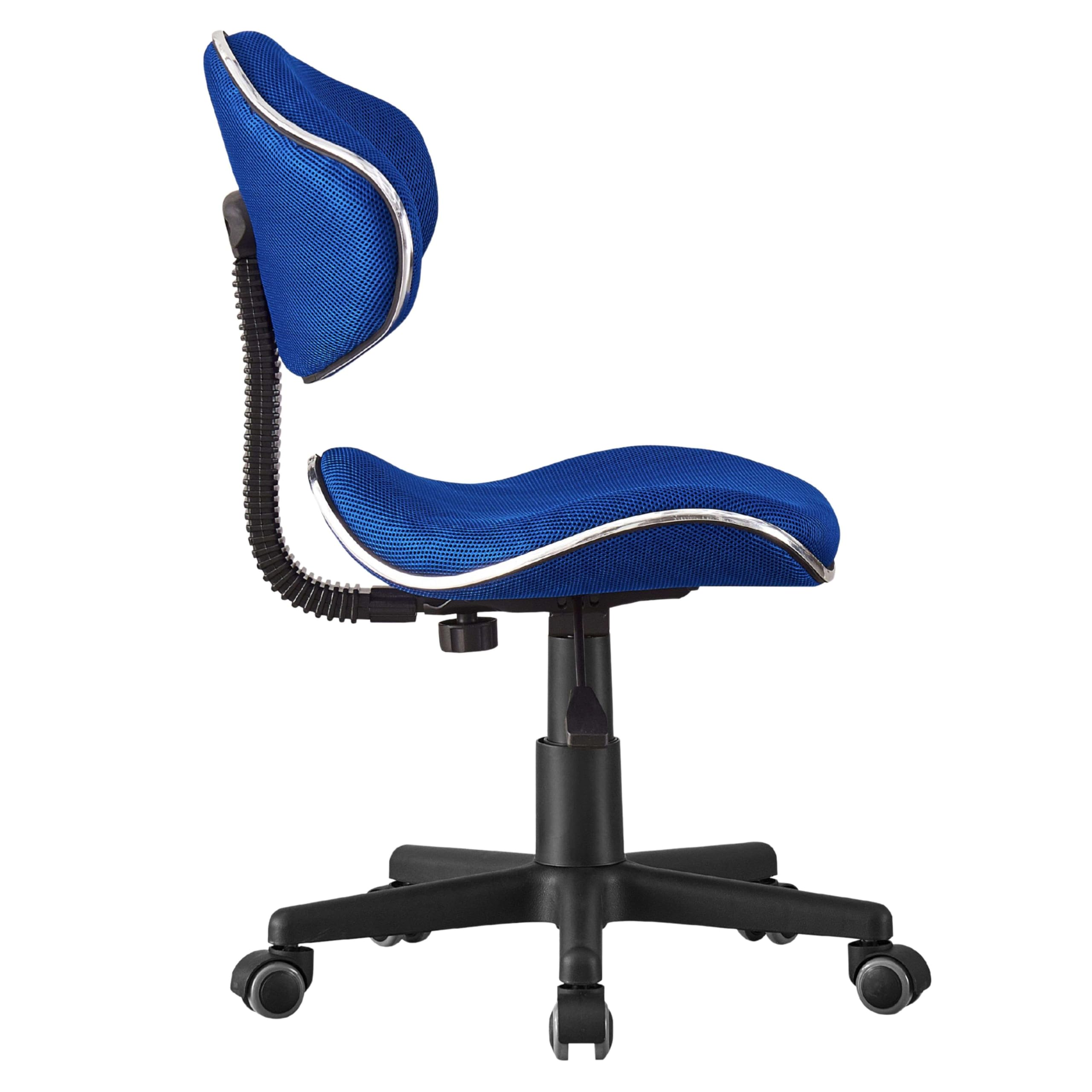 Miroytengo Silla de Escritorio para niños, Silla de Estudio Juvenil, Tejido Transpirable, Bambola Azul 53x82-94x53 cm