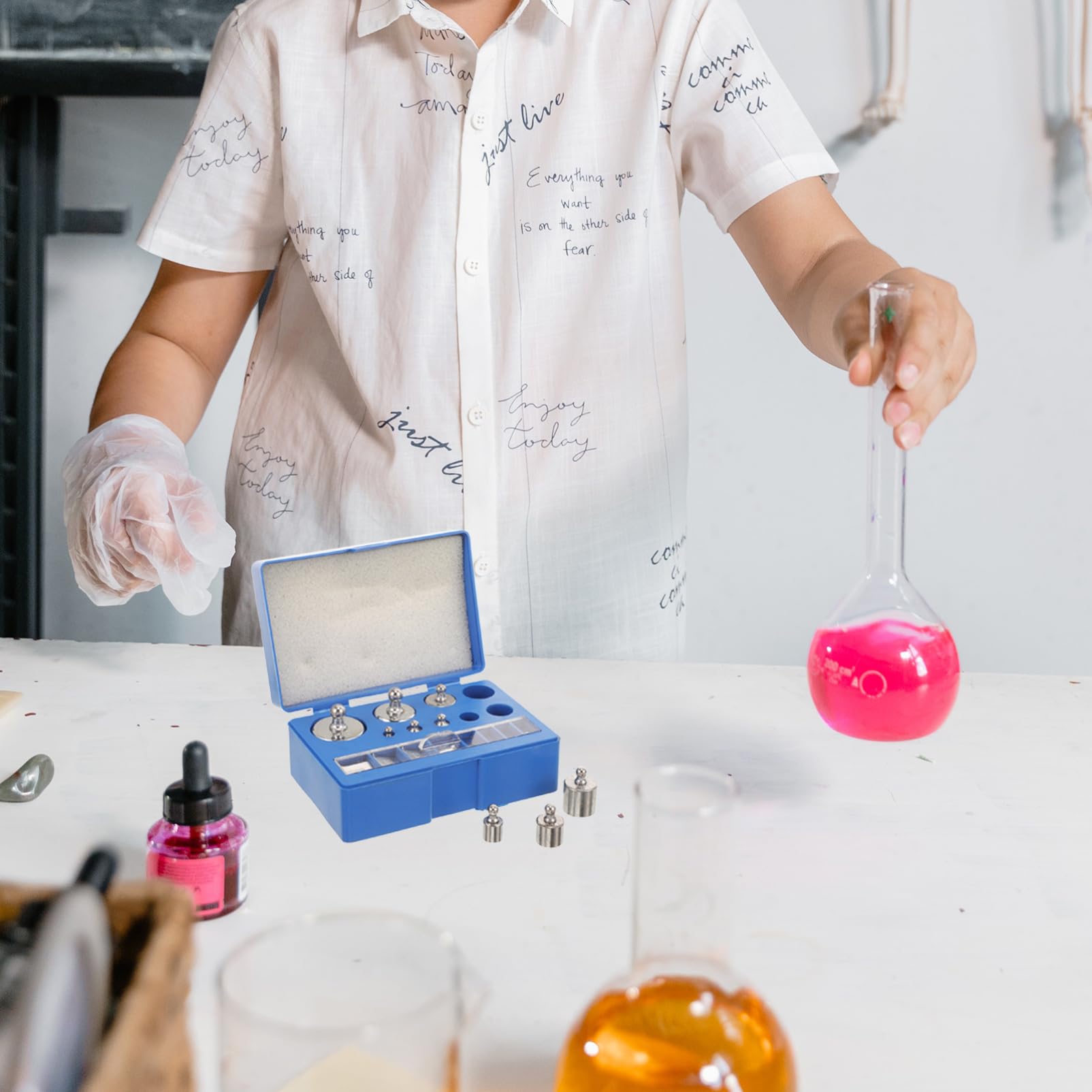 OUNONA Juego De 5 Pesas De Calibración De Precisión Para Básculas Digitales De 10 A 100 G Para Uso En Laboratorio.