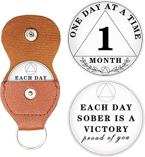 1 Month Sobriety Chip, 30 Days Sobriety Coin One Day at A Time AA Chips and Medallions - Recovery Coin Sober Token for Alcoholics Anonymous Recovery Sober Gifts