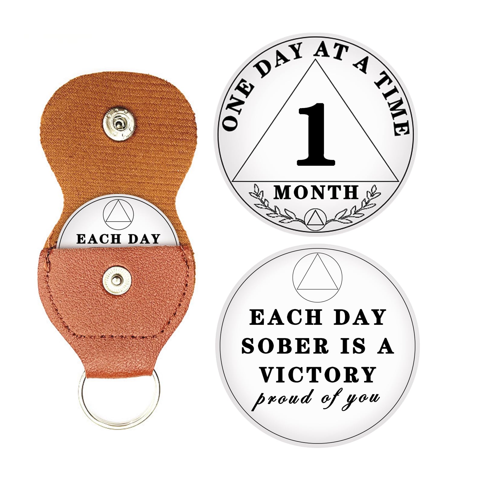 1 Month Sobriety Chip, 30 Days Sobriety Coin One Day at A Time AA Chips and Medallions - Recovery Coin Sober Token for Alcoholics Anonymous Recovery Sober Gifts