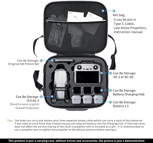 Miniatura 2 de MAXCAM Estuche de transporte compatible con DJI Air 3 Fly More Combo