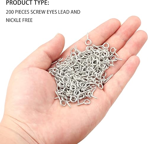 Miniatura 10 de 200 ganchos de metal para tornillos de 0.55 pulgadas/0.276 x 0.551 in, resistentes para hacer joyas de bricolaje, proyectos de arte y manualidades