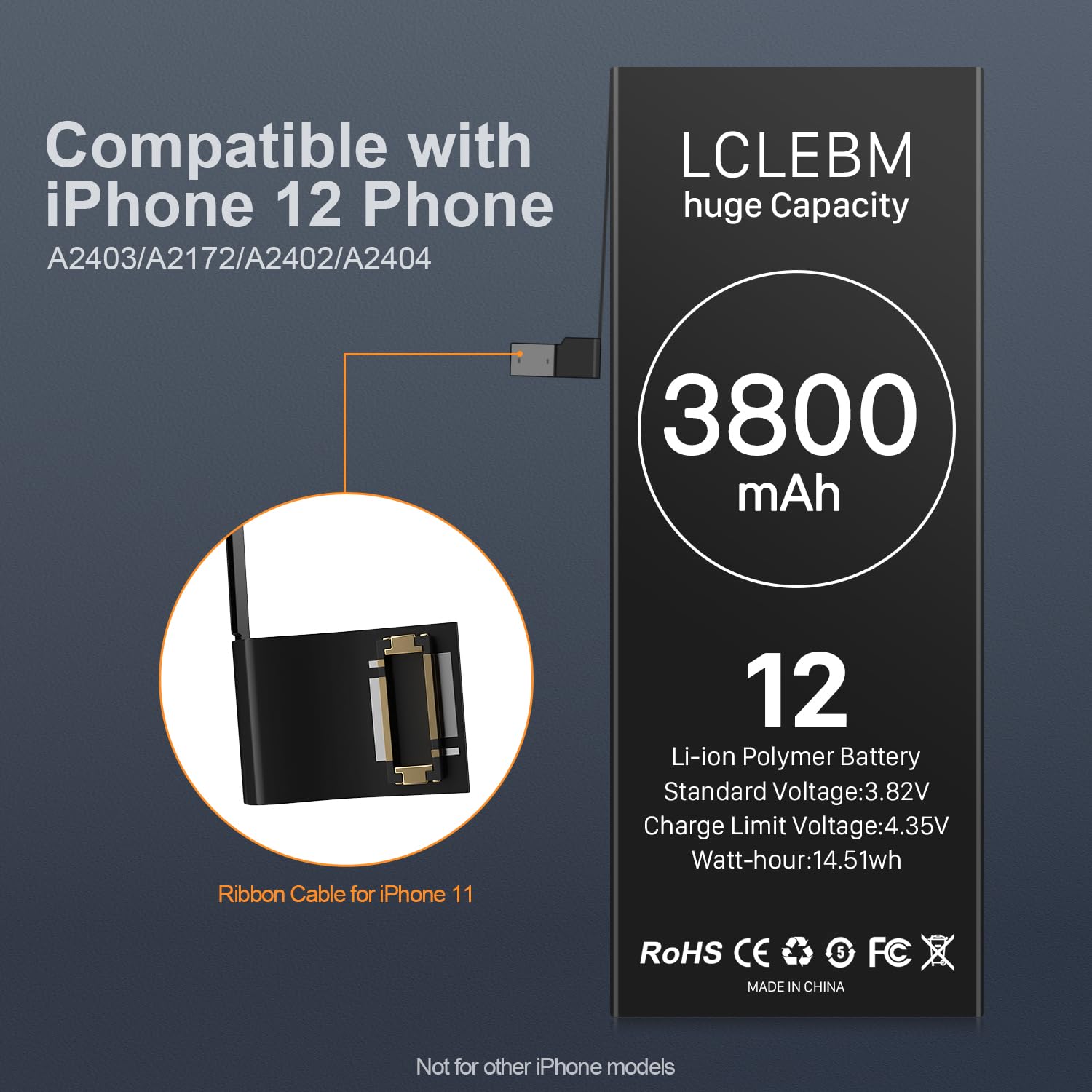 Batterie IPhone 8 LL TRADER 3800mAh - Haute Capacité Avec Kit Outils De Remplacement