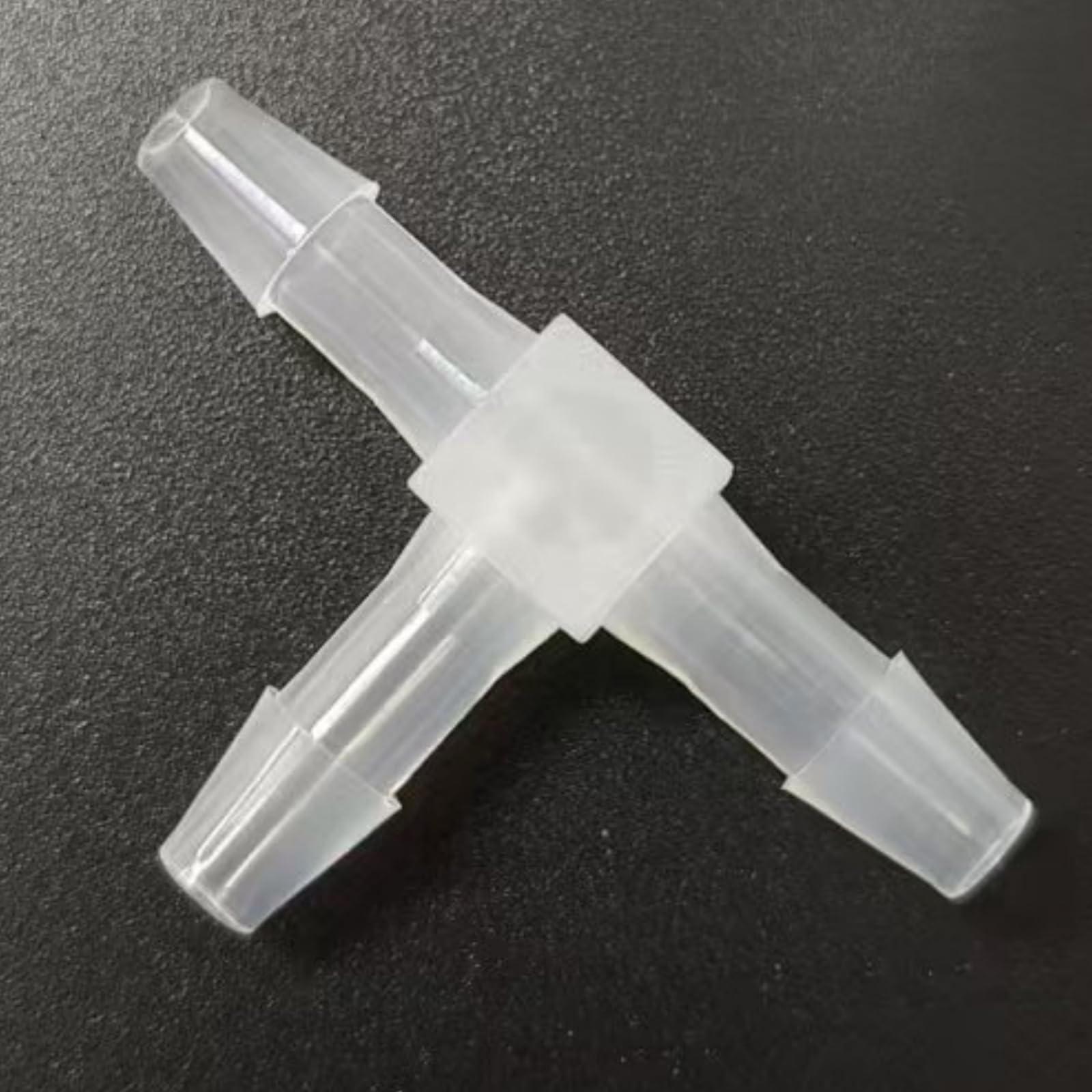 Równa 3-kierunkowa złączka trójnikowa do węża w kształcie litery T — 25 szt., trwały plastikowy adapter wielokrotnego użytku z PP do laboratorium(4.8mm 3/16inch Sq)
