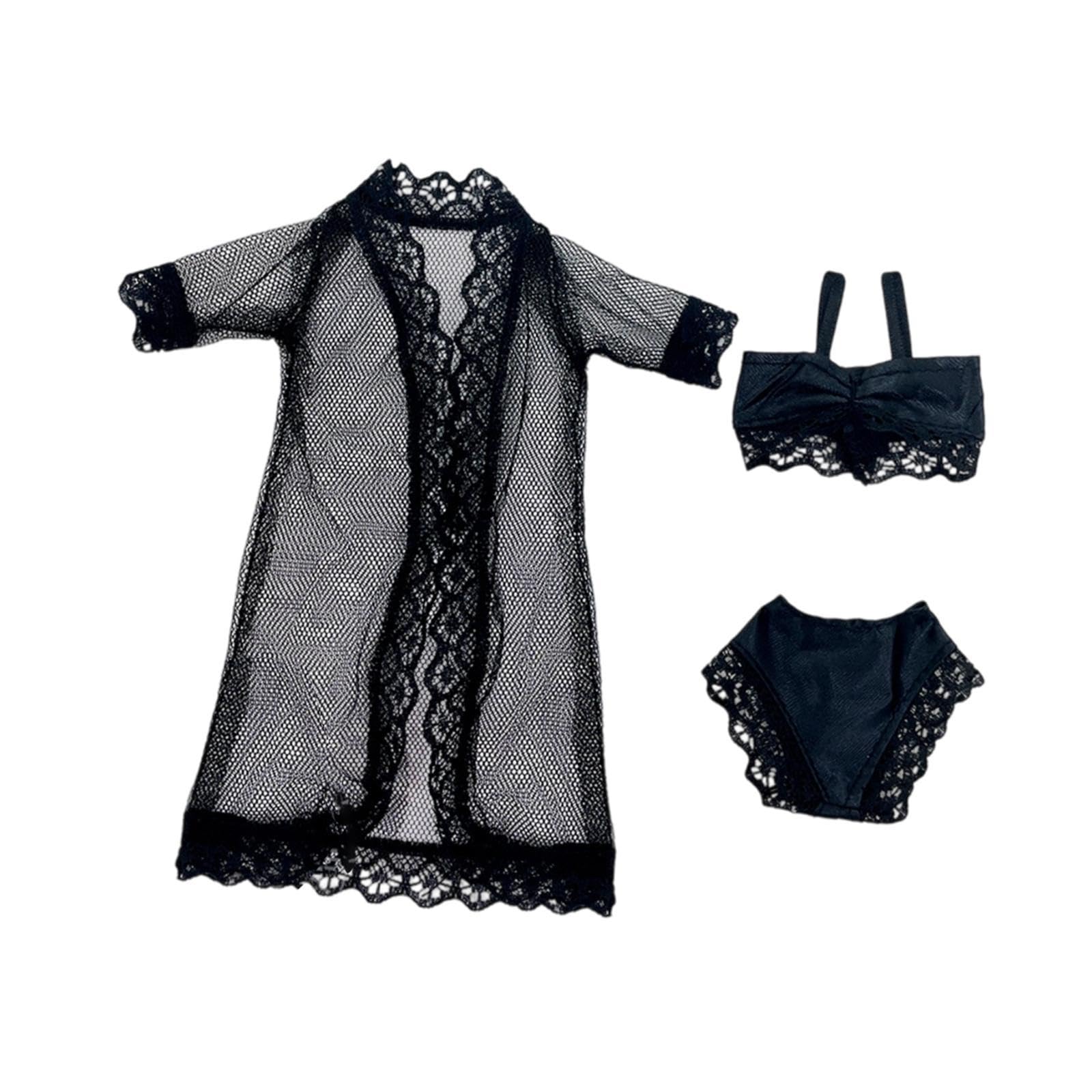 Doll Pajamas for 11.5 inch Girl Doll Fashion Underwear Swimsuit Bedtime Suit Black-image-25