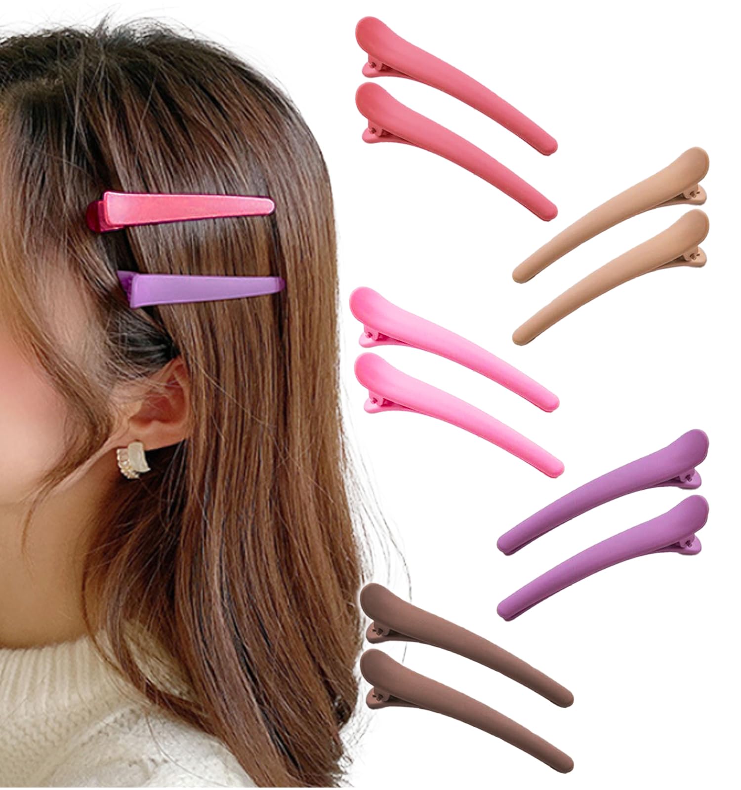 Amazon.co.jp: [Herbeluemily] カラフル ヘアクリップ 前髪 10本セット