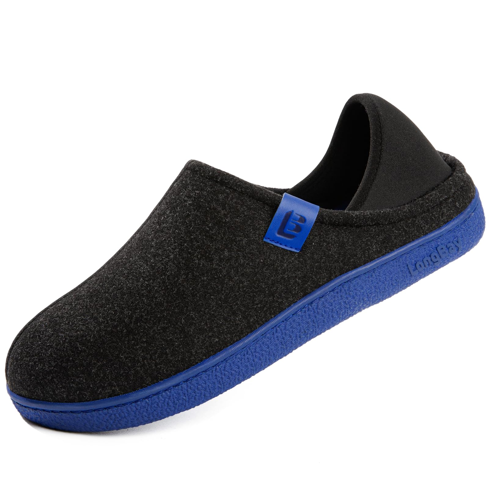 LongBay Mens Slippers with Removable Supportive Insole Slip on Casual House Shoes for Indoor Outdoor Bedroom Garden