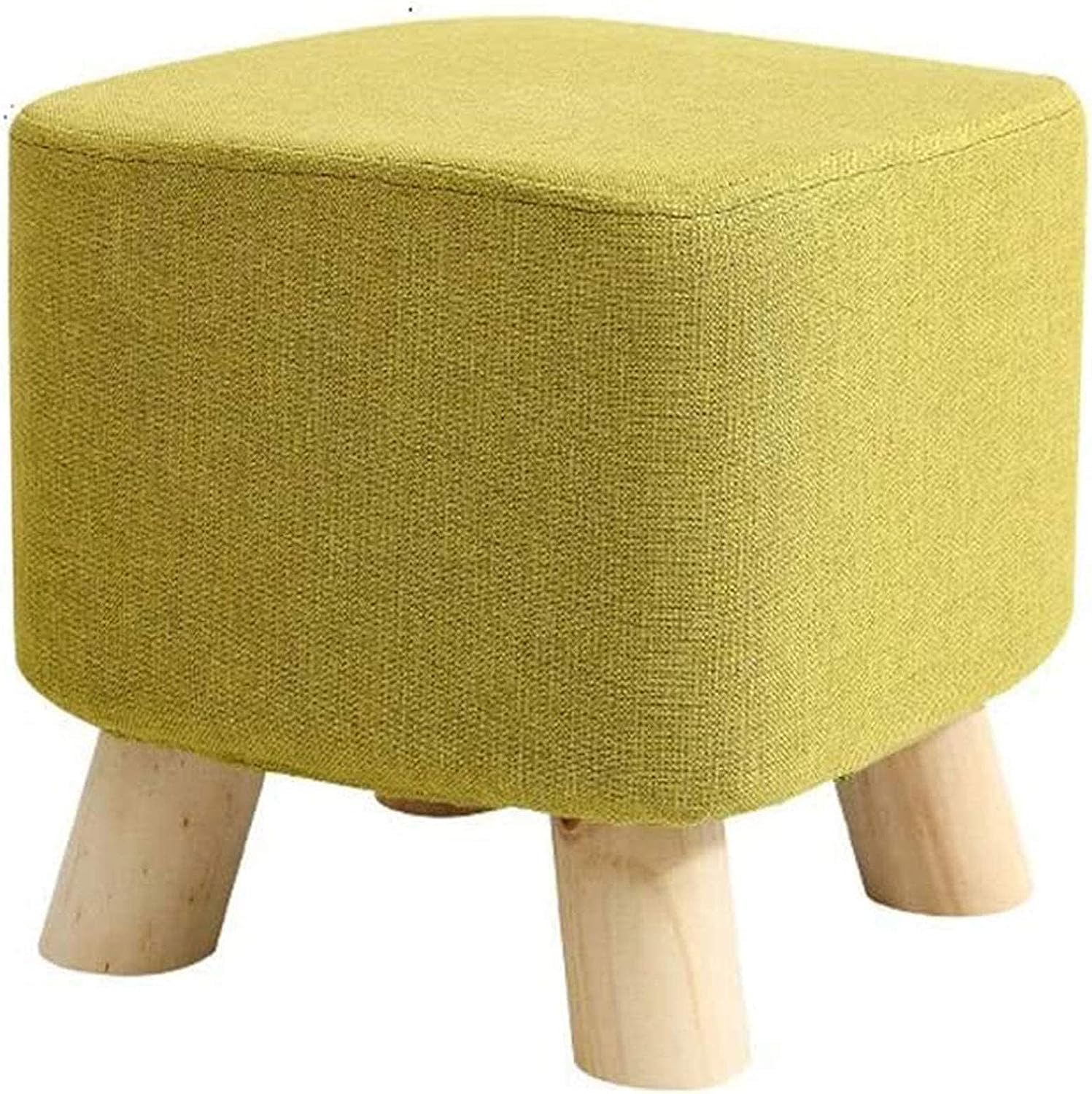 Reposapiés otomano de madera maciza taburete para tocador y salón 28x28x25 cm