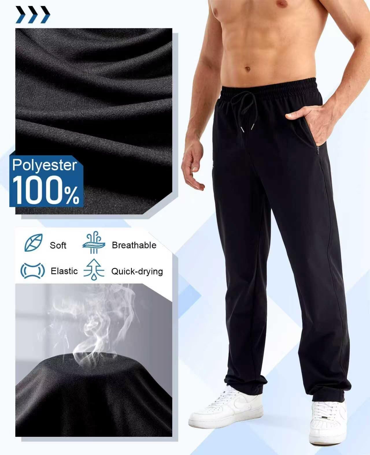 Paquete de 5 pantalones deportivos para hombre, pantalones deportivos con bolsillo con cremallera, pantalones deportivos para hombre, pantalones deportivos cálidos y ajustados para hombre