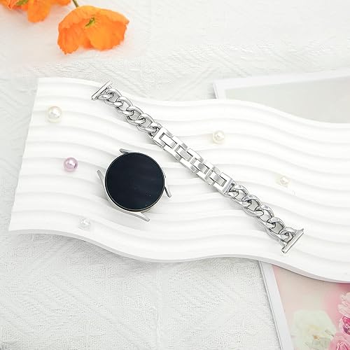 Miniatura 2 de Metal Chain Band Compatible with Samsung Galaxy Watch 7 6 5 4 FE Band 40mm 44mm,Galaxy Active 2 Watch BandGalaxy Watch 6 4 Classic, 20mm Stainless