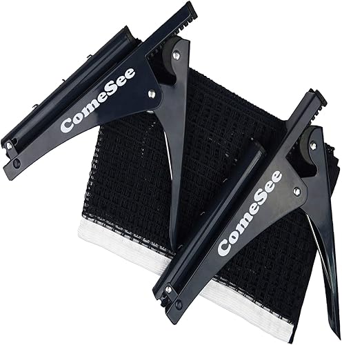 Miniatura 2 de Comesee Kioos Red de tenis de mesa plegable profesional de acero para Pingpong, agarre de malla, competencia de entrenamiento, tensión portátil,