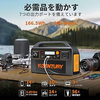 Amazon.co.jp: YIZENTURY ポータブル電源 小型大容量充電式バッテリー