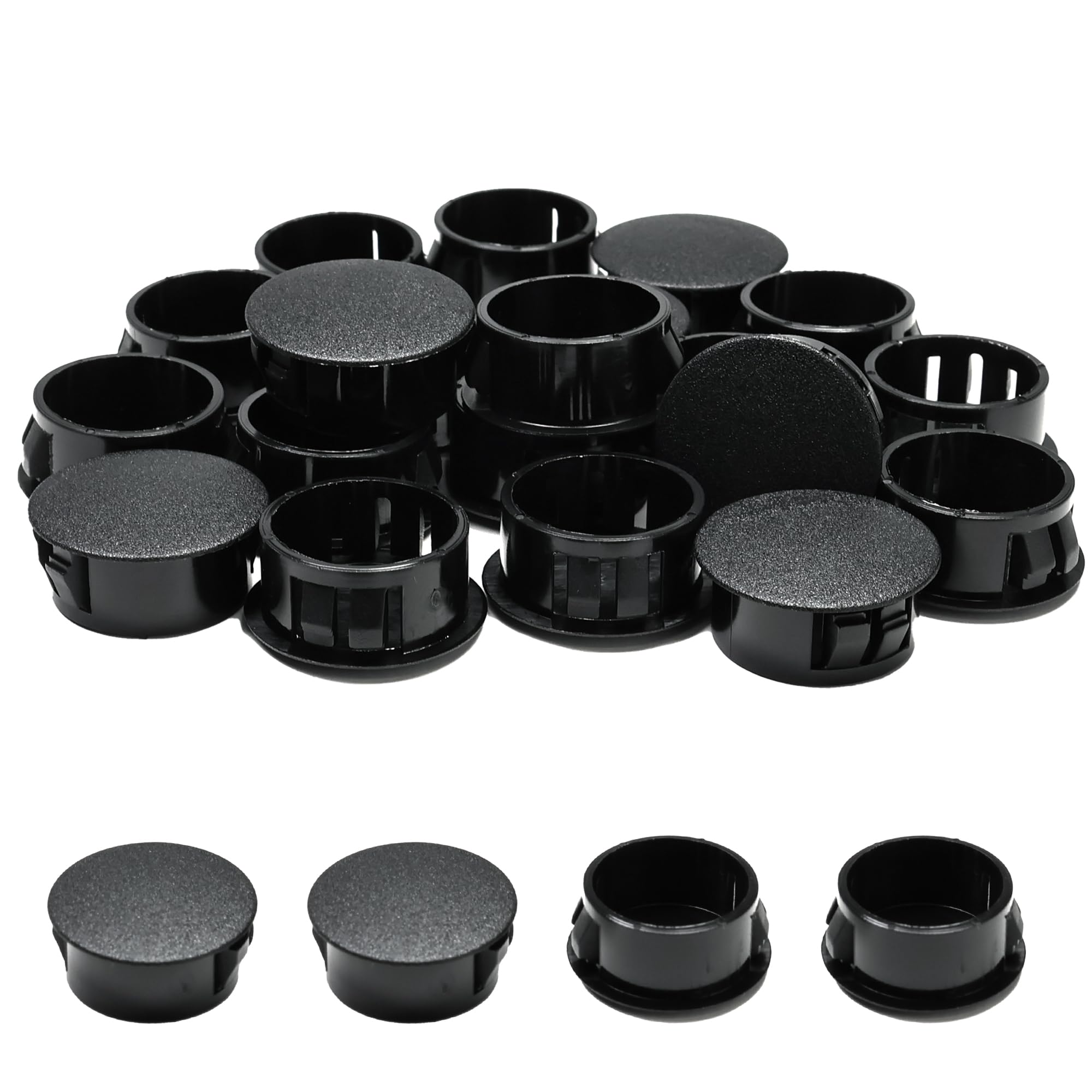 Plastic Hole Plugs, Snap Lock Panel Flush Door Screw Shelf, Round Drill Covers for Cabinets and Furniture