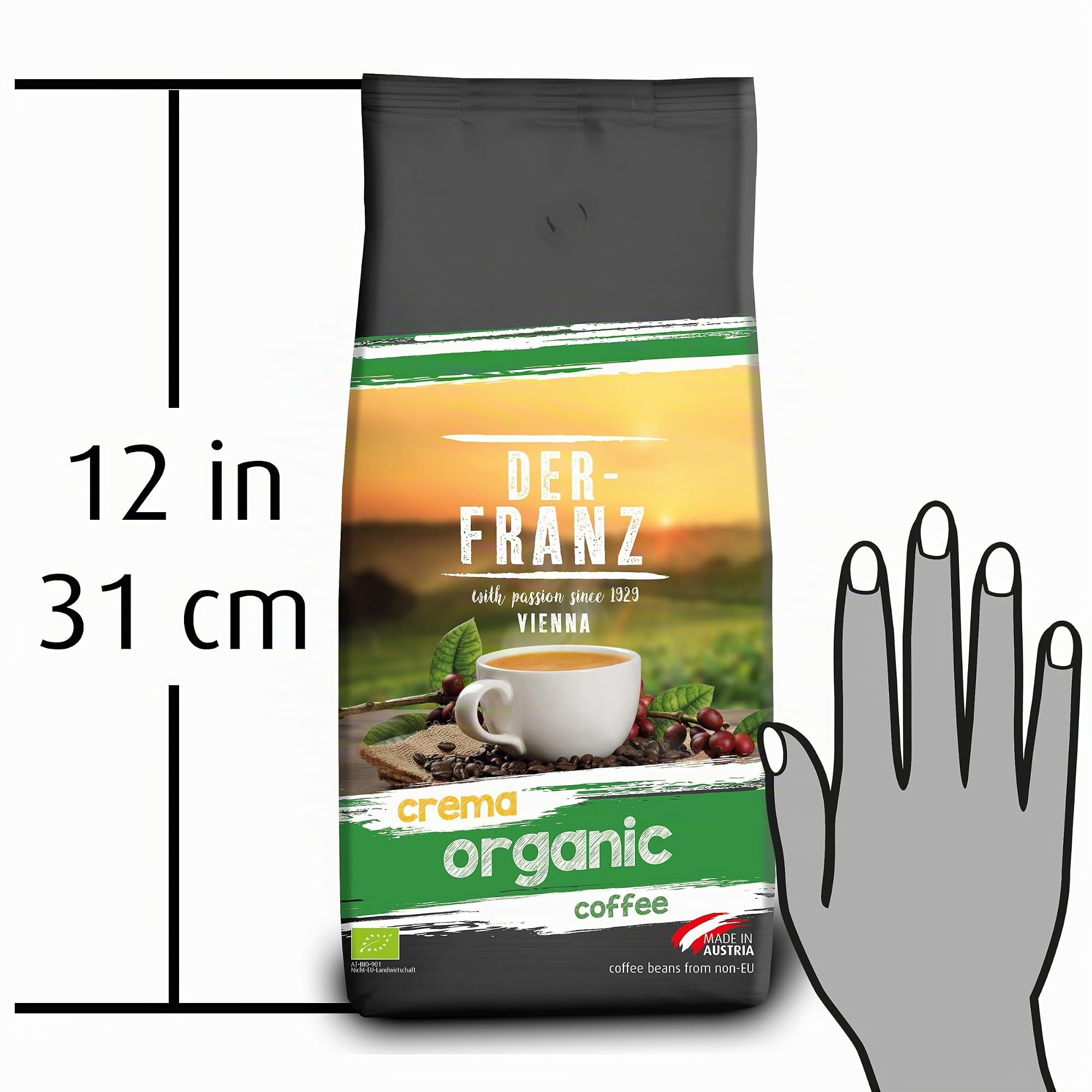 Der-Franz Crema bio Café, moulu, 1000 g
