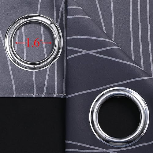 Miniatura 7 de Estelar Textiler Cortinas Opacas con Aislamiento Térmico para Dormitorio, Cortinas Opacas Ombré Negro y Blanco Grisáceo para Sala de Estar, Cortinas