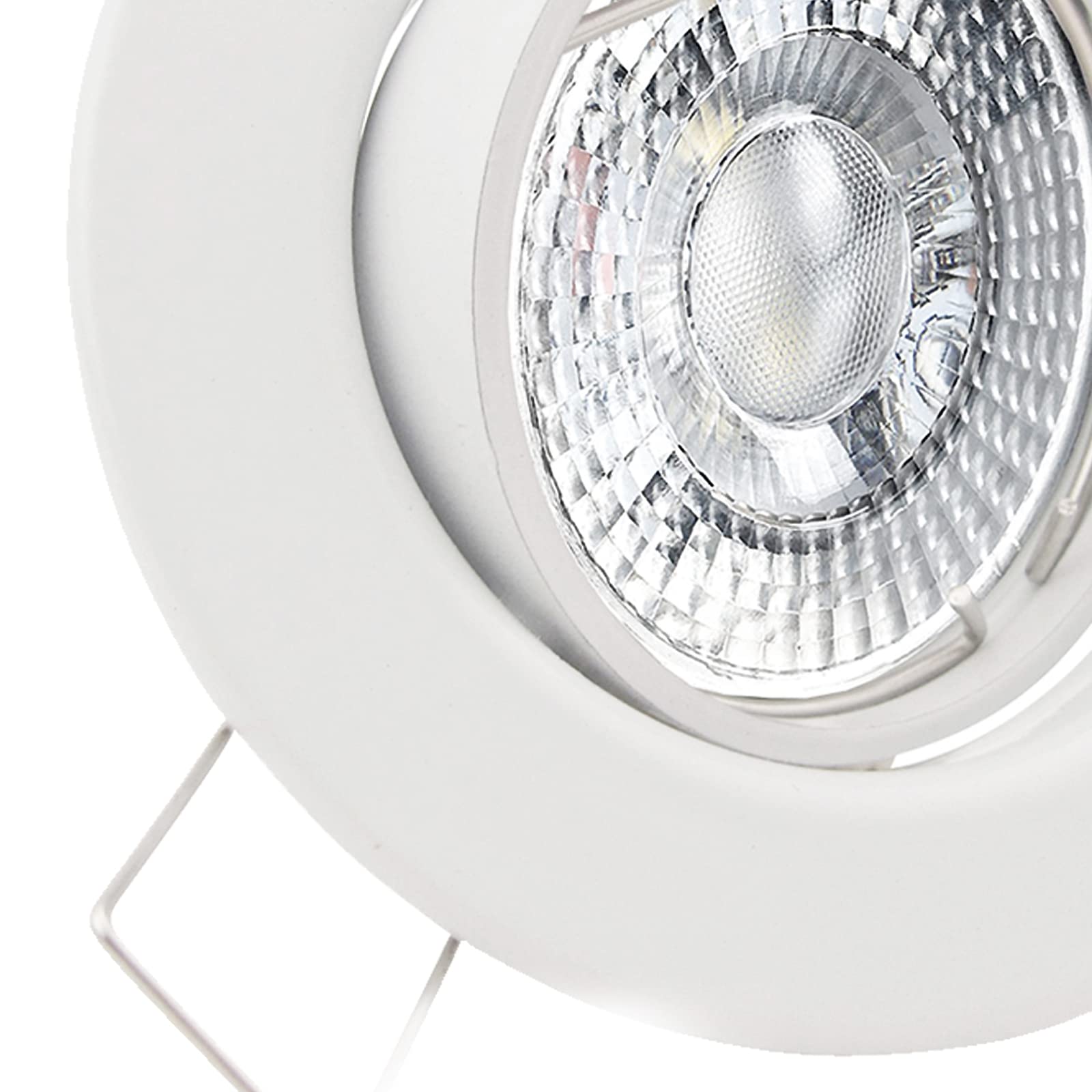 trendlights24 Decora LED Einbaustrahler Weiß rund 8er Set 7W dimmbar 230V | Decken Einbauleuchte, LED Spots, GU10, 50° Abstrahlwinkel, Warmweiß, 3000K, austauschbar, Deckenspots, schwenkbar