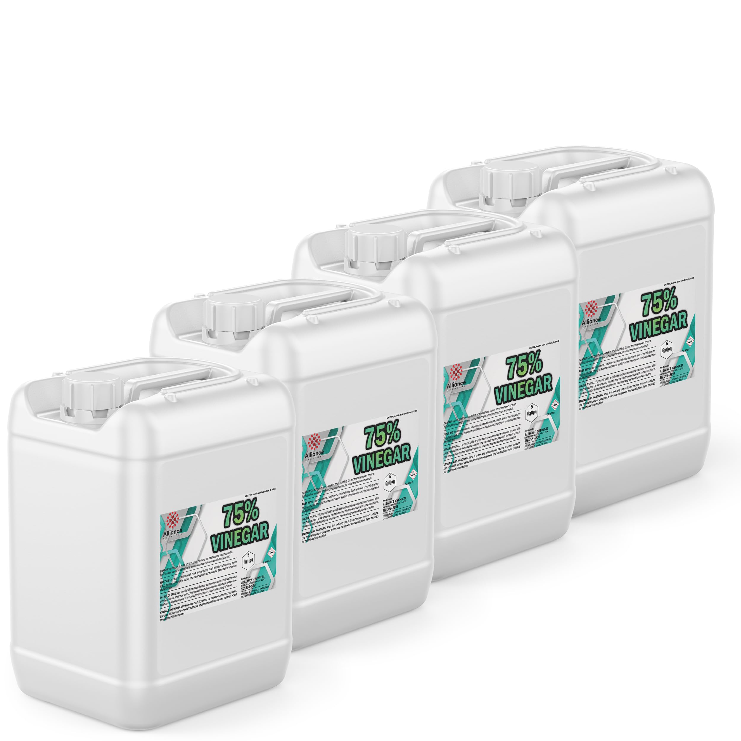 75% Vinegar - 4 x 5 Gallon Pails - Powerful Cleaning for Industrial Use