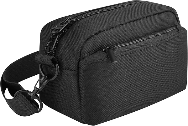 CaSZLUTION Compact Camera Case for Canon PowerShot G7 X III, SX740 Digital Camera, Travel Protective Pouch for Sony RX100 VII, Ricoh GR III with Accessory Pocket & Shoulder Strap (Case Only)