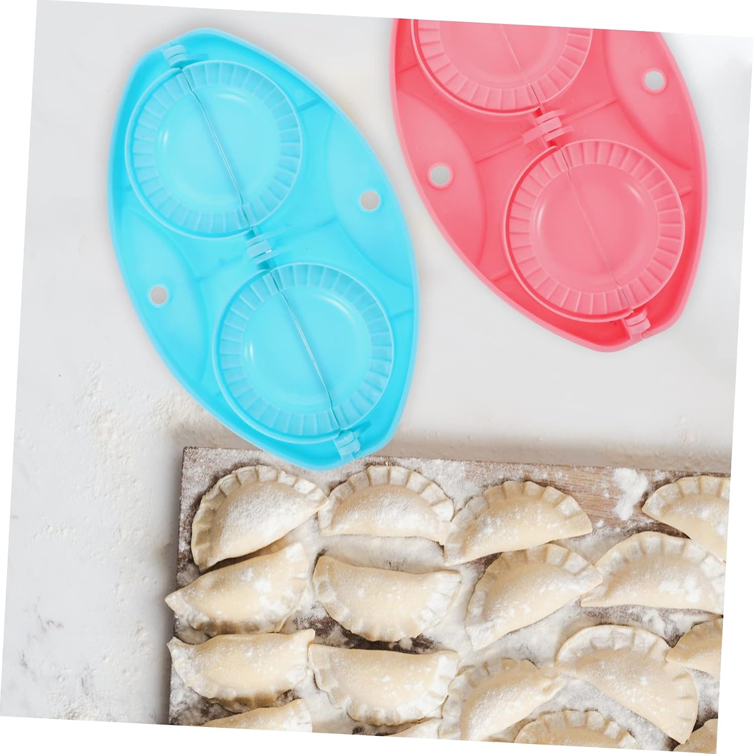 2pcs Dumpling Molds for Homemade Dumplings Easy Use Manual Kitchen Tools for Making Empanadas Ravioli Compact Design and