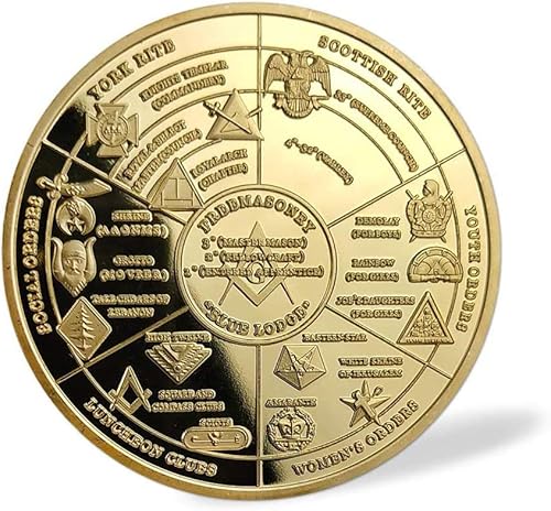 Miniatura 3 de Masonic Challenge Coin Square Brújula Masón Lodge Mapa Familiar Herramientas de Trabajo