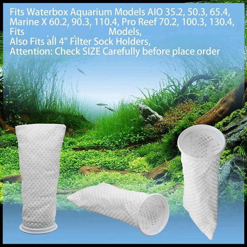 Filter Socks 4 inch, 8-Pack 3D Honeycomb Design Filter Sock 150 Micron, 10 Inch Long Aquarium Felt Filter Bags for Freshwater, Saltwater Aquariums, Ponds, Sumps, Overflows