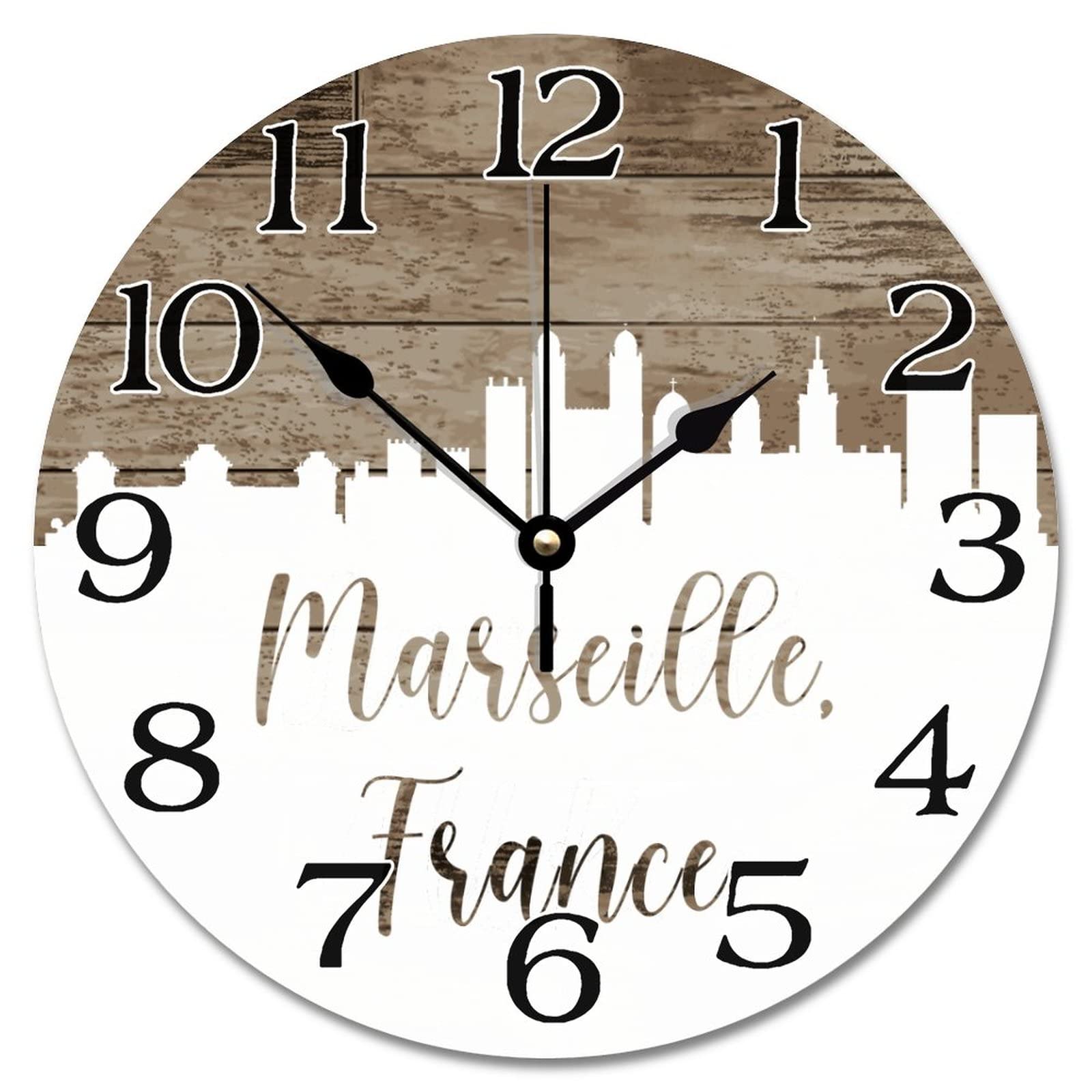Horloge de Marseille 30,5 cm, décoration murale moderne sur pile