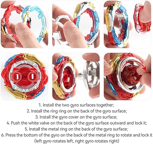 Miniatura 3 de Bey Battling Tops Burst Booster B-201 Zest Achilles B-184 Launcher LR Left Right Spin DB Layer System B-11 Bays Launcher Grip Metal Fusion Starter