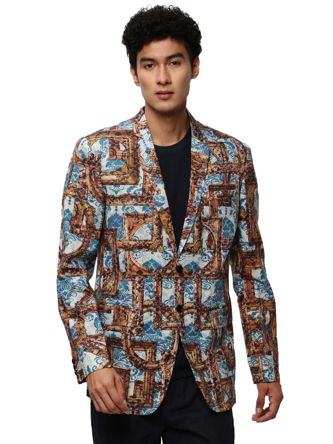 showoffff Men's Notched Lapel Printed-picture-27