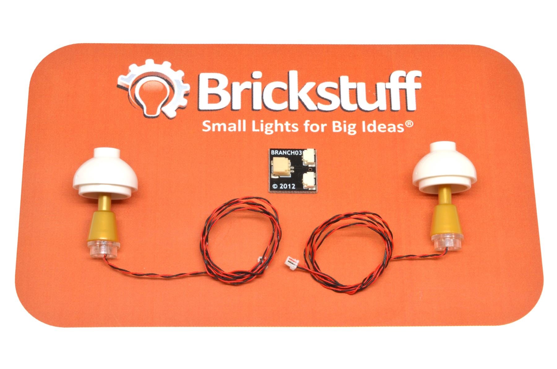 Brickstuff Gold Table Lamps (2-Pack) with 12" Cables and Connecting Adapter- QK9-GO