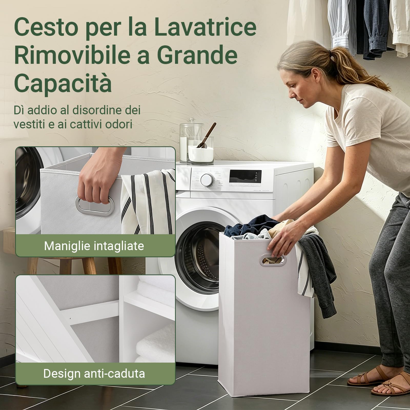 SoBuy Mobile Bagno con Cesto per Linge Mobile Rangemento Alto Armadio Bagno con 6 Ripiani e 2 Cassetti Mobiletto Salvaspazio Bianco 60x37x171 cm BZR104-W