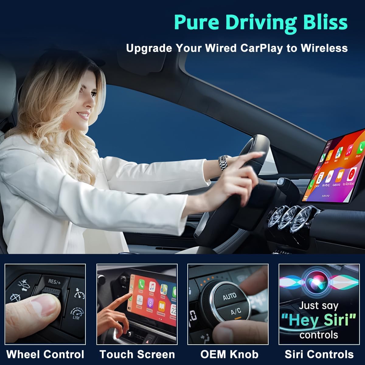 SkycropHD Wireless CarPlay Adapter for iPhone, Apple Car Play Dongle Convert Wired CarPlay to Wireless, Plug & Play, Fast 5GHz WiFi Auto Connect, 2026 Mini Edition