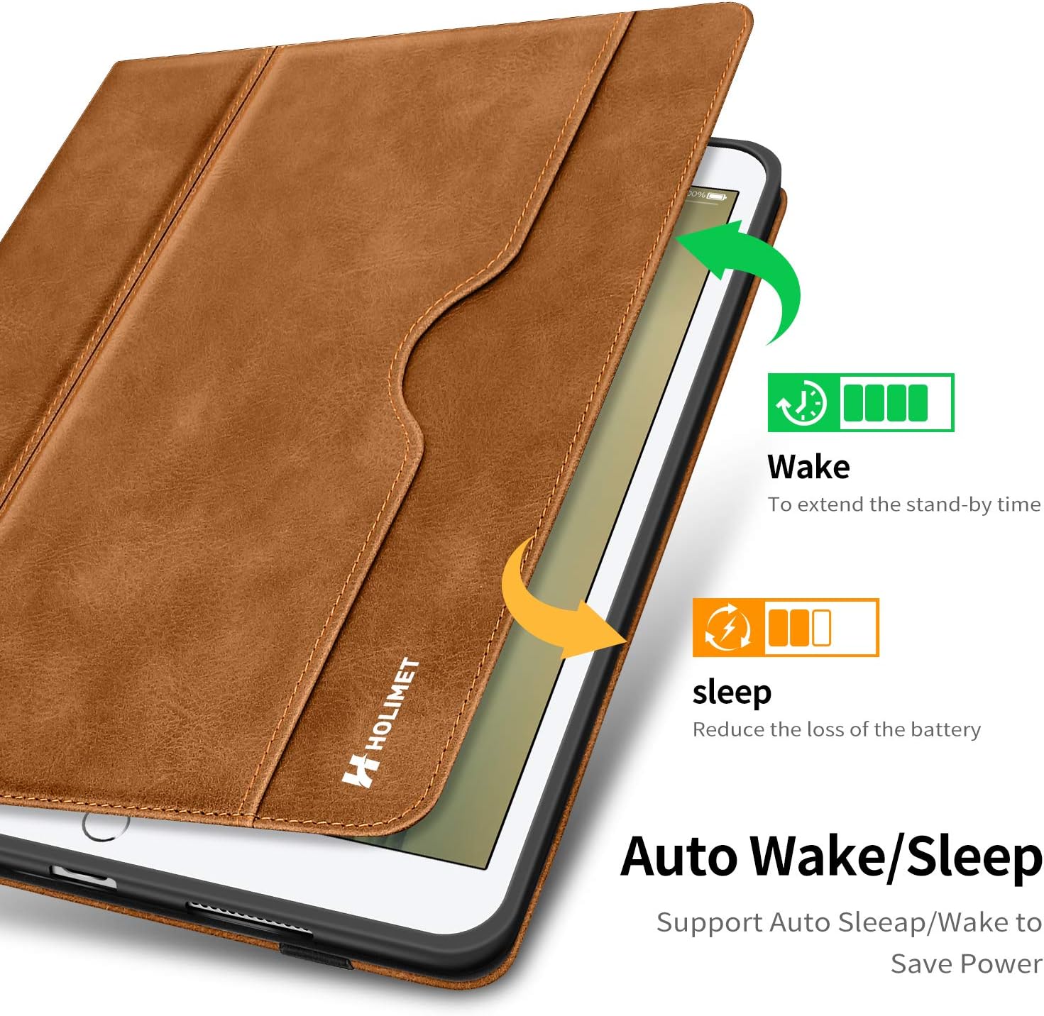 H HOLIMET Case for iPad 9th/8th/7th Generation 2021/2020/2019 10.2 Inch with Pencil Holder Soft TPU Back Smart Cover Auto Wake/Sleep