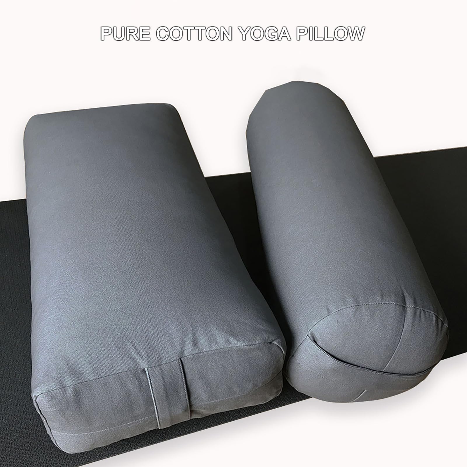 Almohada de Almohadilla de Yoga, Almohada de Soporte de Yoga versátil para Yoga y meditación restaurativa 100% Almohada de algodón Black Rectangle