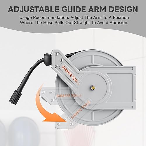 Miniatura 5 de Giraffe Tools Carrete de manguera para lavadora a presión de 65 pies, carrete de manguera de lavadora eléctrica de 3200 PSI, carrete de manguera