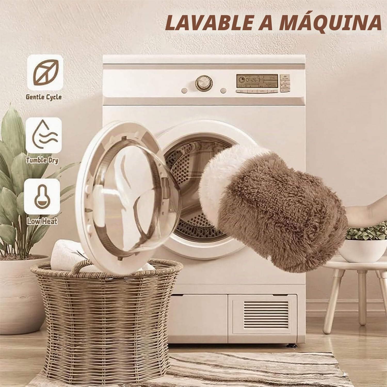 Cama Mullida para Perro en Forma de Concha Cesto de Felpa para Gato Cama para Mascotas de 60 cm Sofá Lavable para Gato Y Perros Medianos Pequeñas Inferior Antideslizante