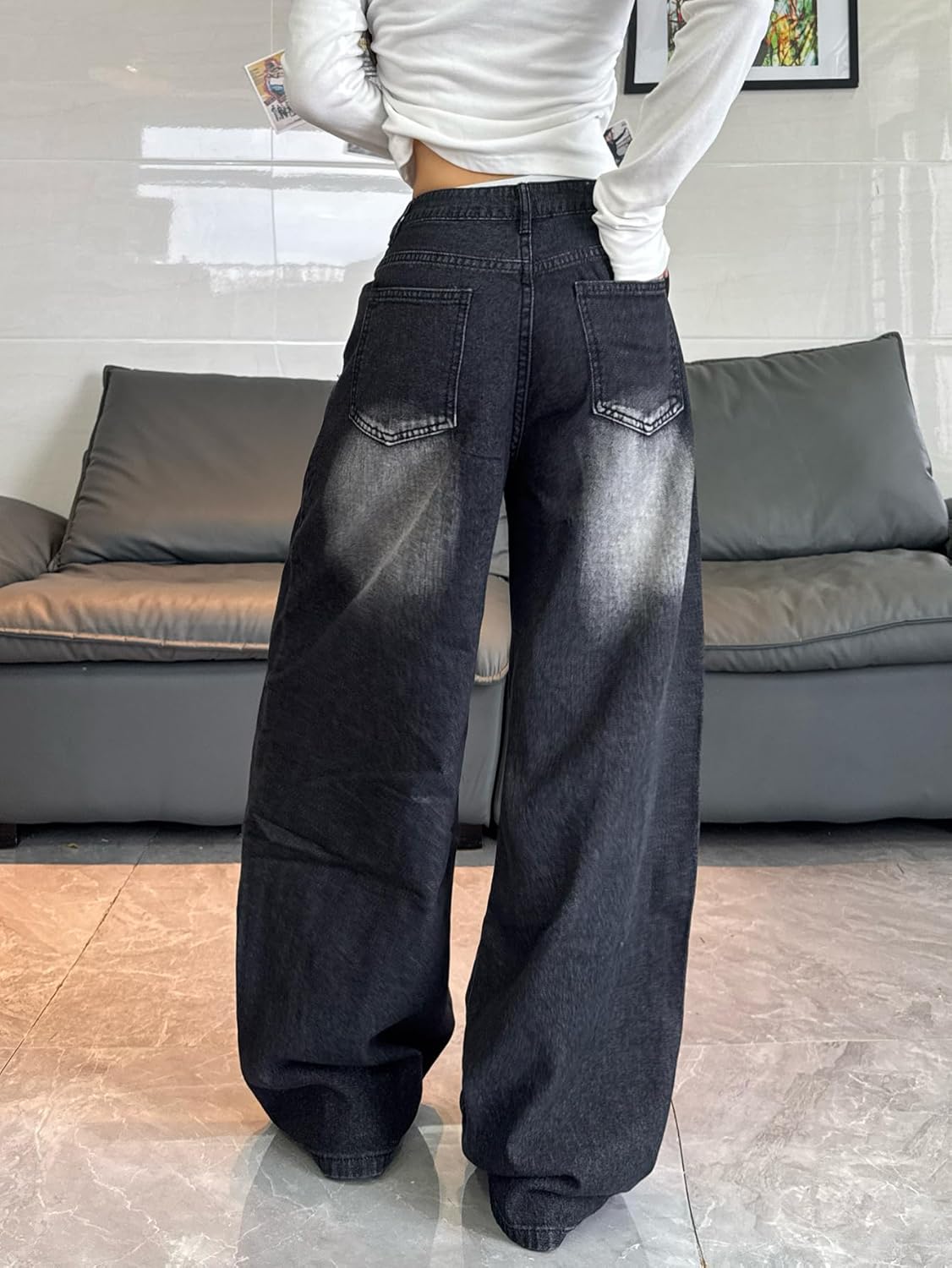 Baggy Jeans for Women Wide Leg Denim Pants Fashion Loose Fit Y2k Relaxed Streetwear