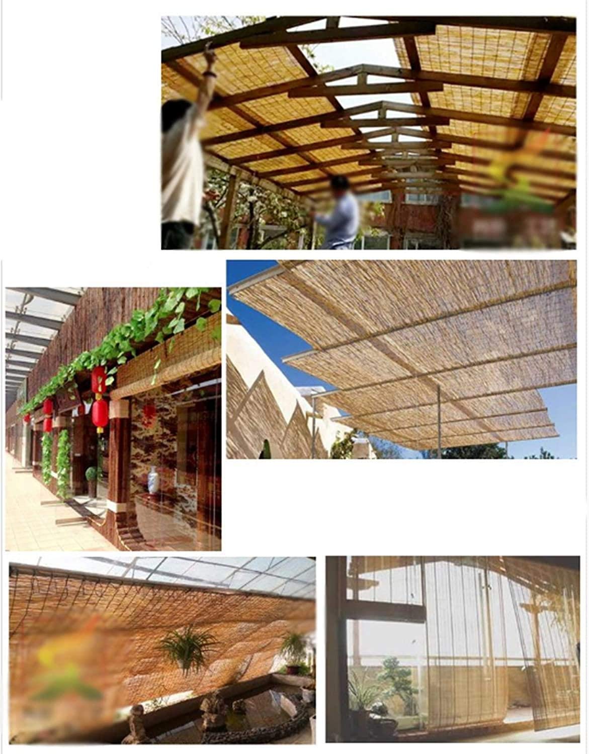 Bambusrollos Für Aussenbereich,Natür Schilfrollos,Fenster Rollo Holz,mit Seitenzug Sichtschutz Raffrollo Bambus Rollo,für Innen Fenster Und Türen Strohvorhänge,Anpassbar,100x240cm/39x95in