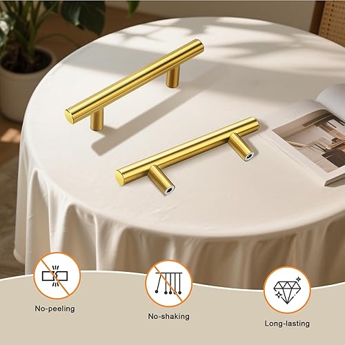 Miniatura 9 de Gobrico - Tirador de níquel satinado para muebles, cajones, armarios, aparadores, vestidores, 10 unidades