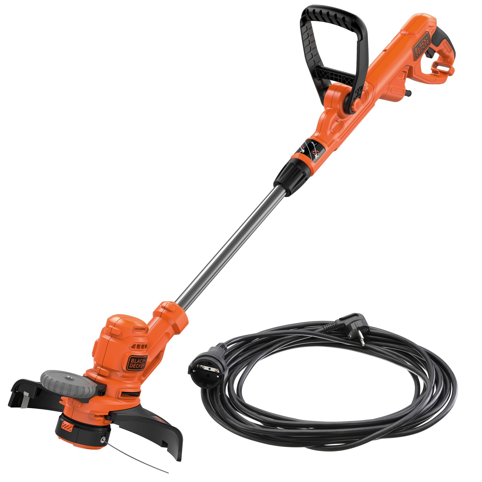 Black+Decker BESTA530C10-QS Coupe-bordure à fil 550 W, 30 cm + rallonge de 10 m, 550 W-30 cm avec câble de 10 m