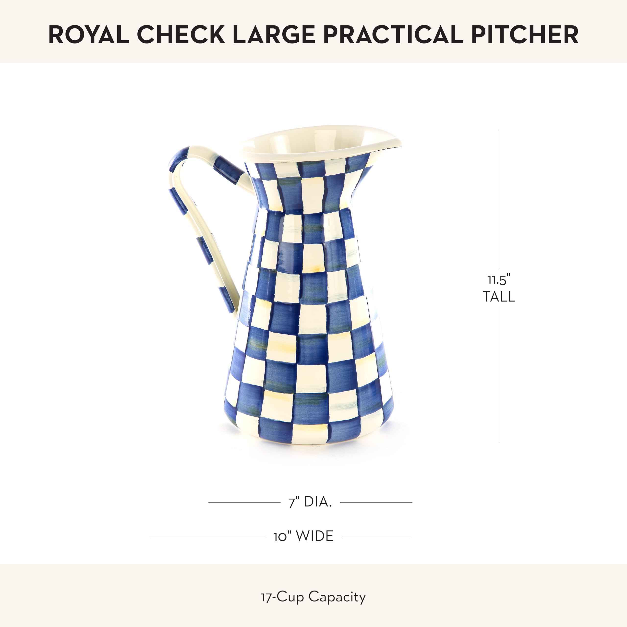 Amazon.com: MACKENZIE-CHILDS Practical Enamel Pitcher with Spout