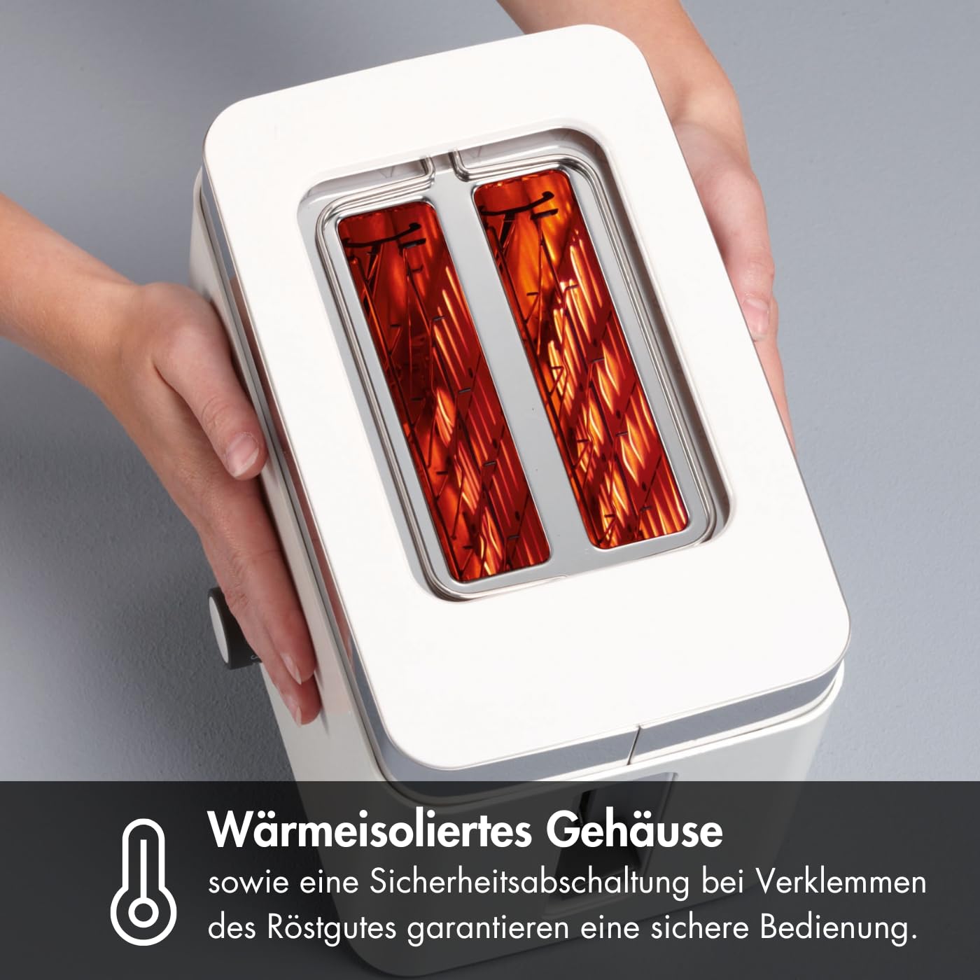 GRAEF Toaster TO61 Weiß 2-Scheiben-Toaster mit Brotscheibenzentrierung, Brötchenaufsatz, 6 Bräunungsstufen und Krümelschublade, Stopp-Taste, Auftaufunktion, Nachhebevorrichtung, Sicherheitsabschaltung