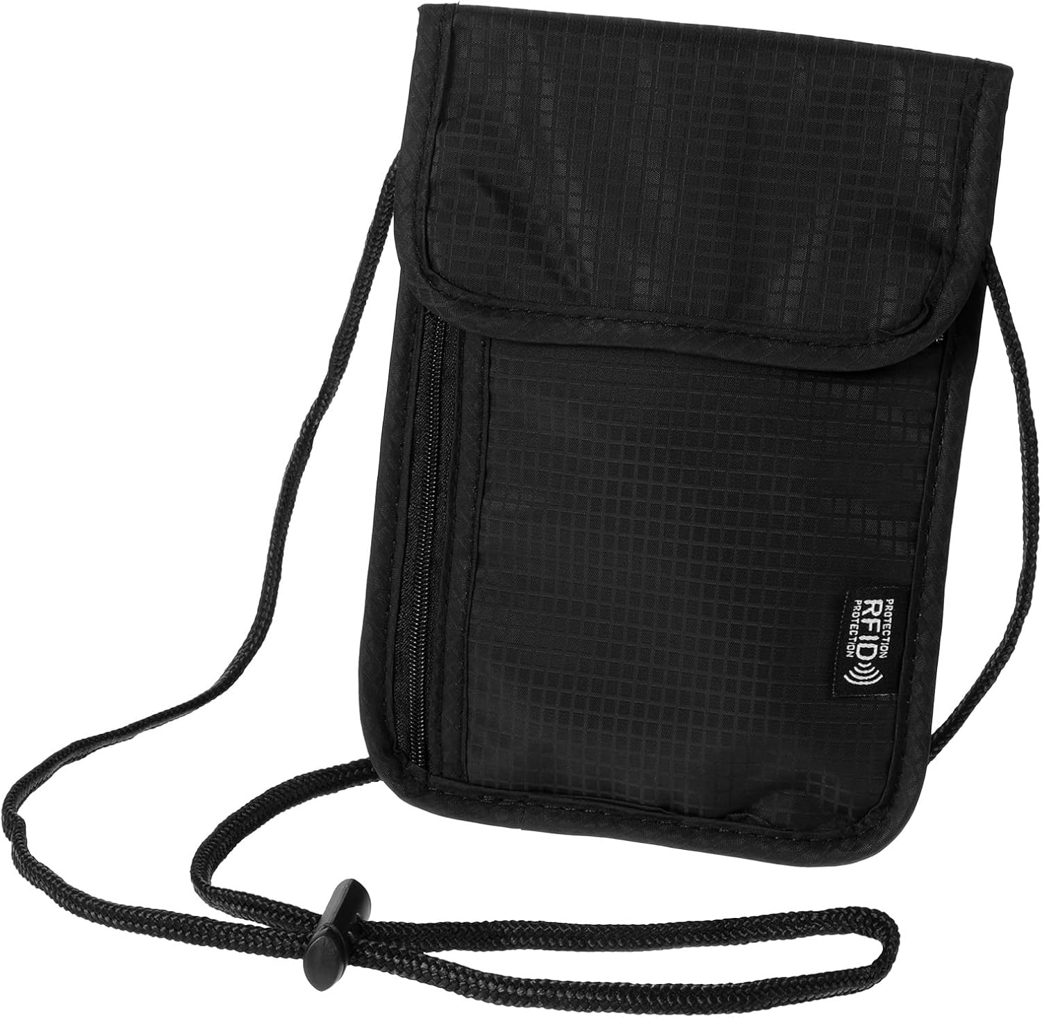 Travel Neck Wallet,Black Rfid Blocking Passport Holder,Wear Resistant Neck Pouch,Security Lightweight Passport Wallets for Women Men (7.87" x 5.5")