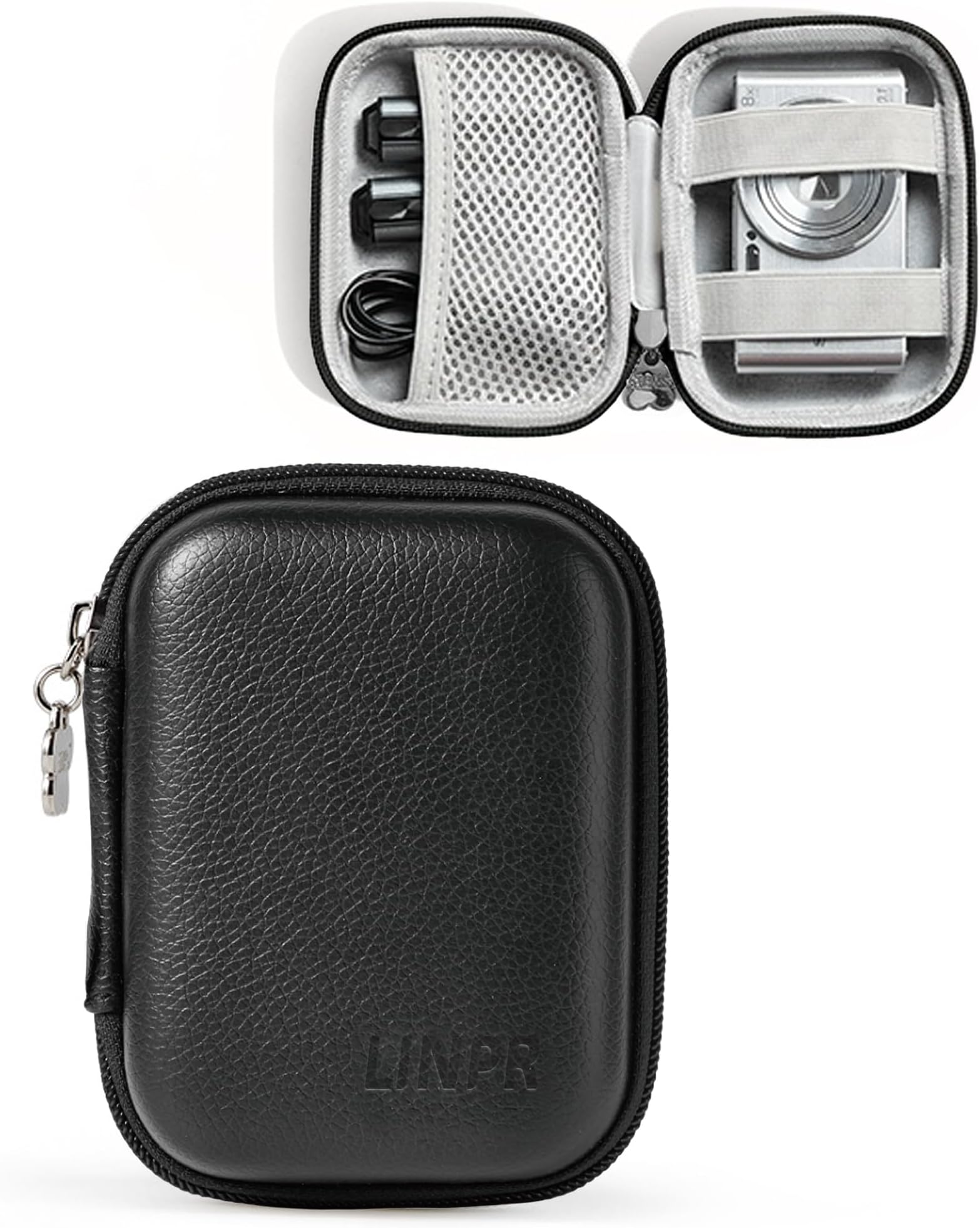 Digital Camera Case for CAMKORY, KODAK PIXPRO FZ45/FZ55, Canon IXUS 285 HS, Lecran, Small Travel Compact Camera Holder with Mesh Pocket for Accessories SD Card (Black)