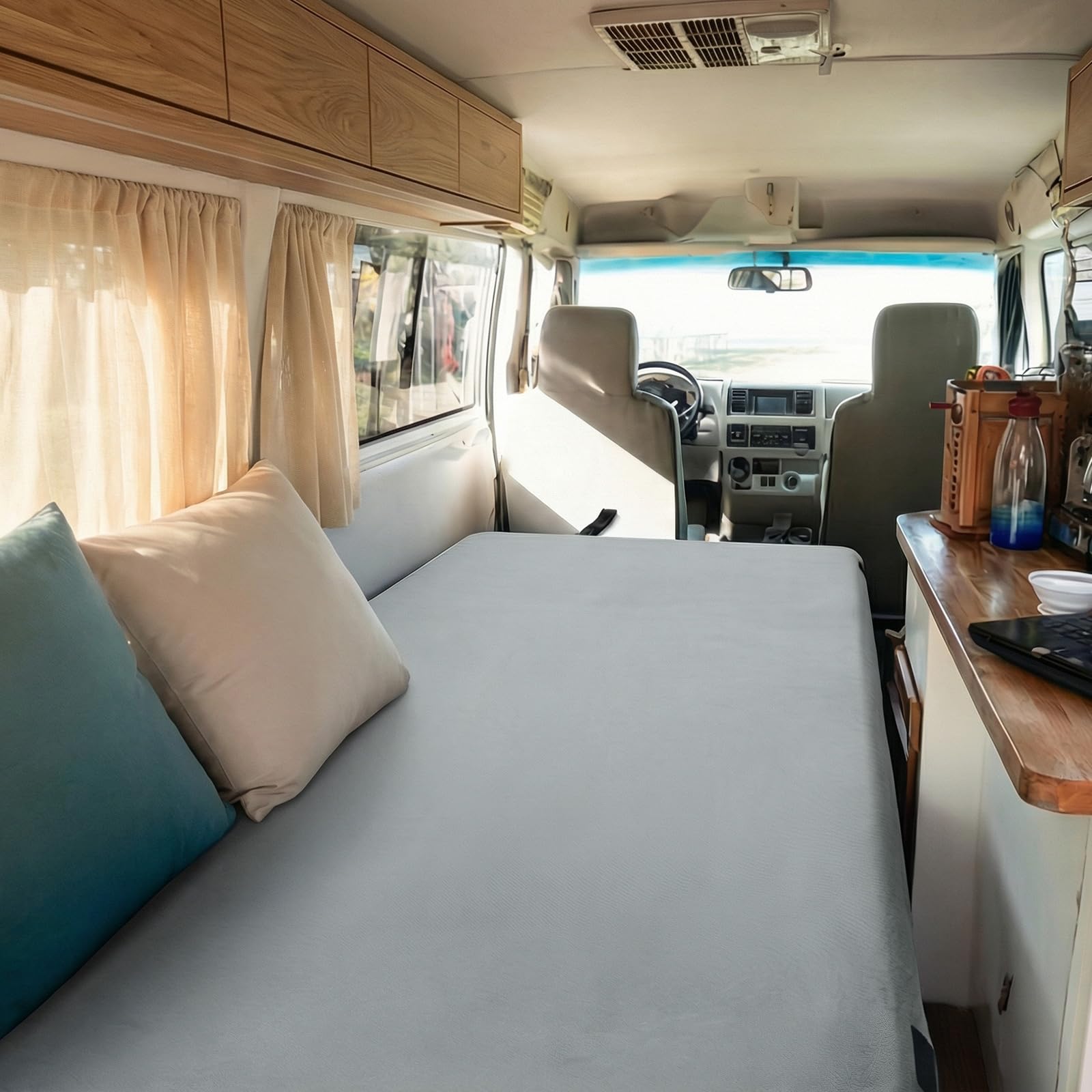 Willpo Materasso in Memory Foam per Campeggio con Borsa da Viaggio, Materassino Portatile Leggero per Tende, Letti per Ospiti, Casa - Grigio, Singolo Piccolo