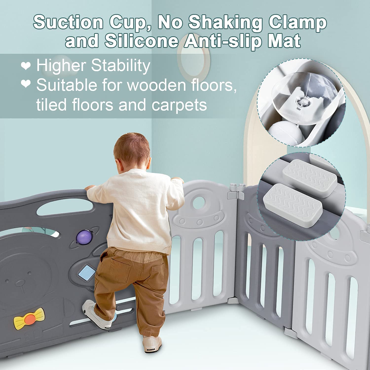 Buy Yoleo Baby Playpen Foldable Play Yards with Drawing Board Portable