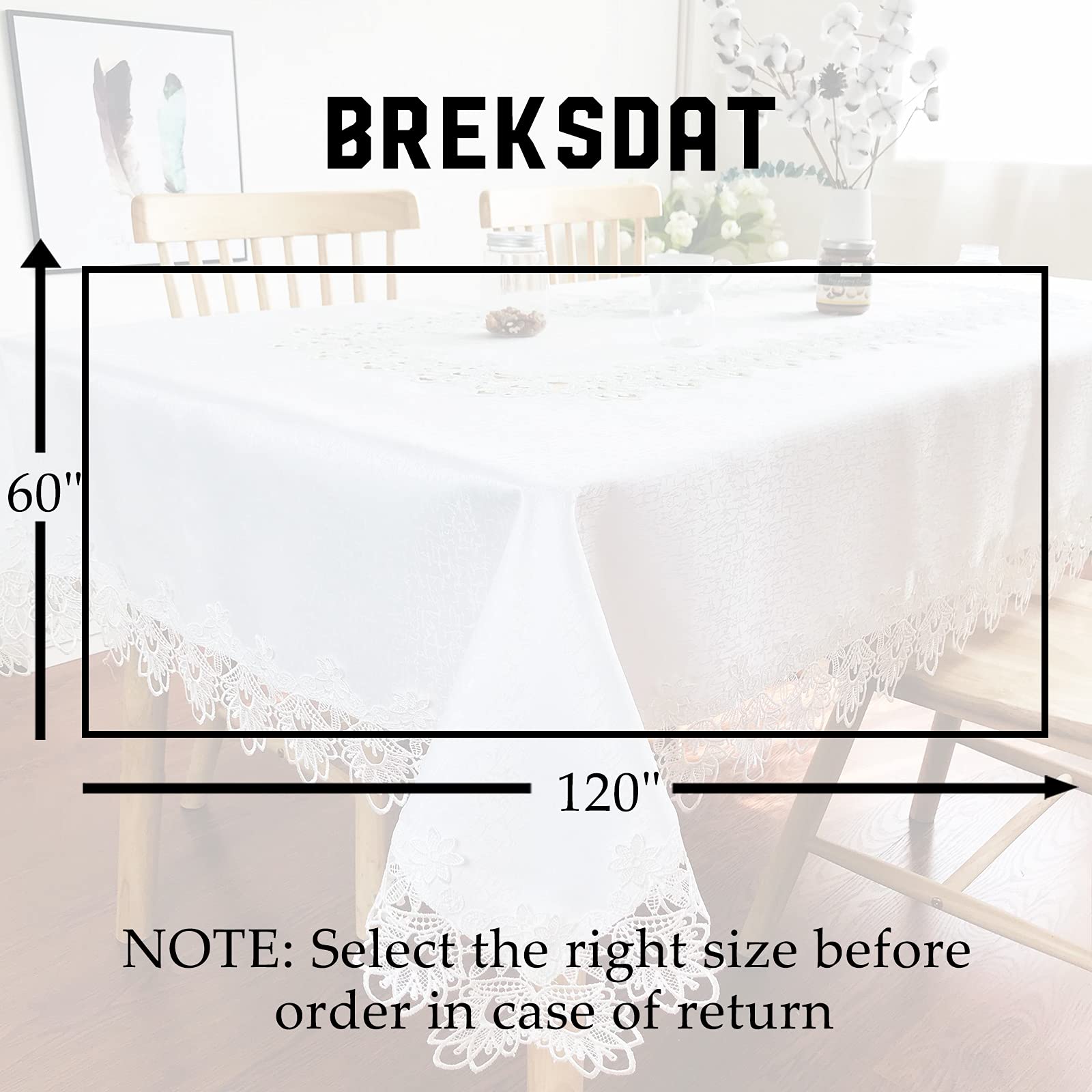 Mantel de Encaje para mesas de Comedor rectangulares de 152 x 305 cm, diseño Vintage de peonías Blancas, para Fiestas, Bodas, Tela Lavable para Banquetes