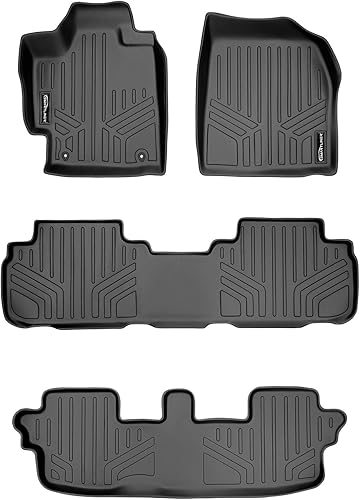 MAXLINER Juego de alfombrillas de piso de 3 filas para Toyota Highlander 2008-2013