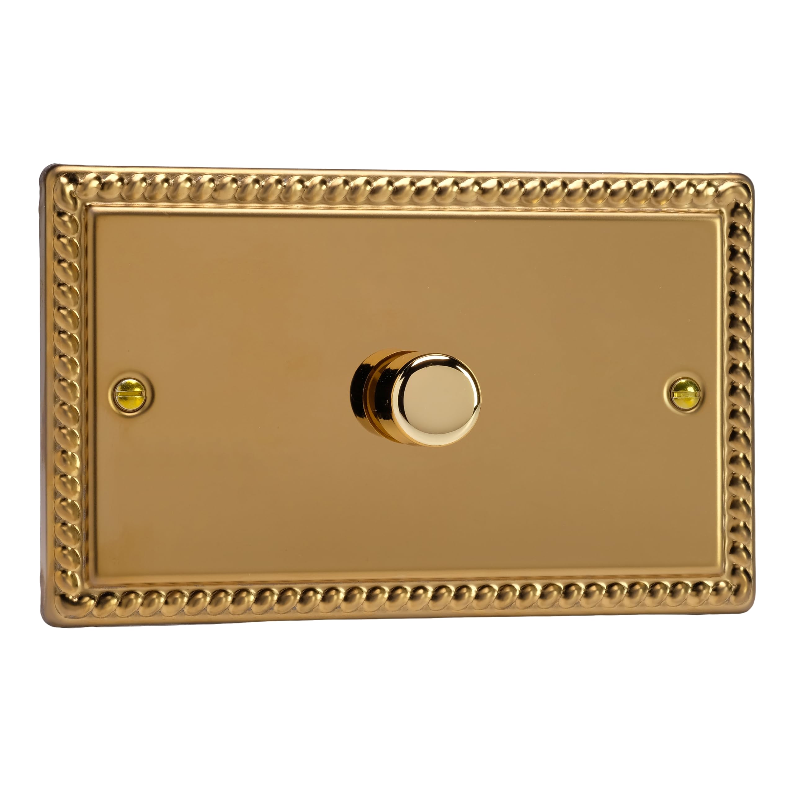 Varilight WGD1 Georgian Polished Brass Matrix 1 Gang Dimmer Kit Twin Plate